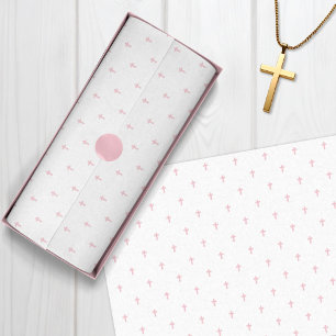 Papier Mousseline Croix - Rose