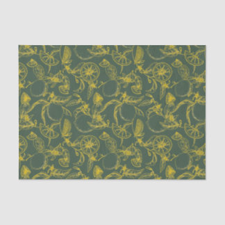 Papier Mousseline Croquis de citron vert et jaune