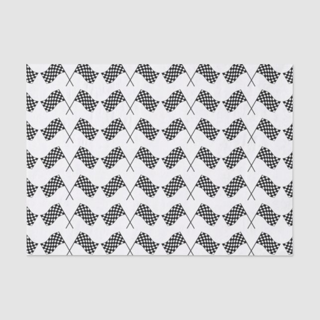 Papier Mousseline Crossed Checkered Flags (Recto)