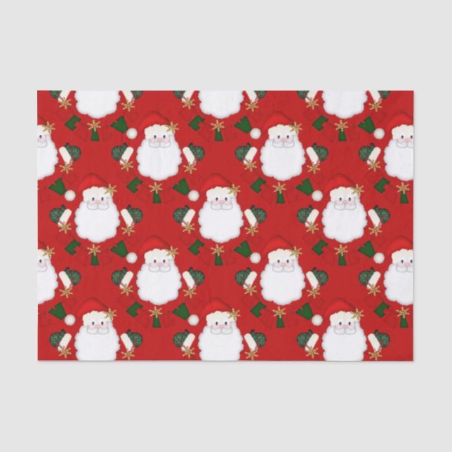 Papier Mousseline Croyez en Père Noël-Red-TISSUE WRAPPER PAPER (Recto)