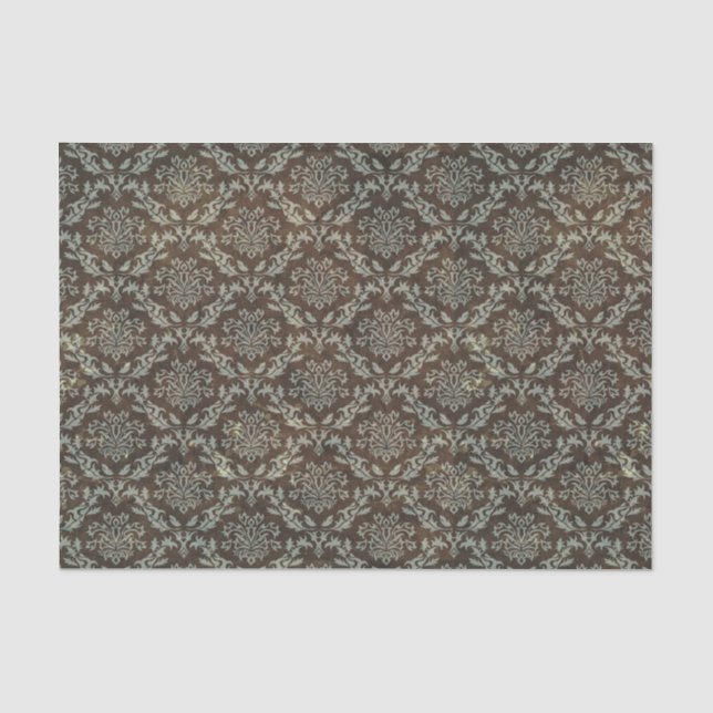 Papier Mousseline Cru, damassé, victorian, greybrown, noir, gothique (Recto)