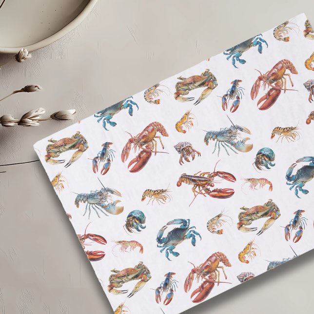 Papier Mousseline Crustacée de Crustacé Lobster Crabe crevettes (Créateur téléchargé)