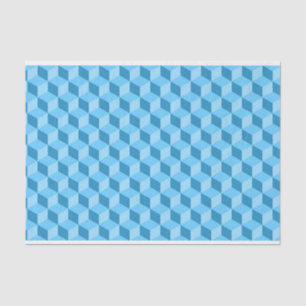 PAPIER MOUSSELINE CUBE BLEU CLAIR MOTIFS
