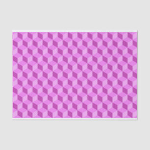 PAPIER MOUSSELINE CUBE GÉOMÉTRIQUE ROSE CLAIR MOTIFS