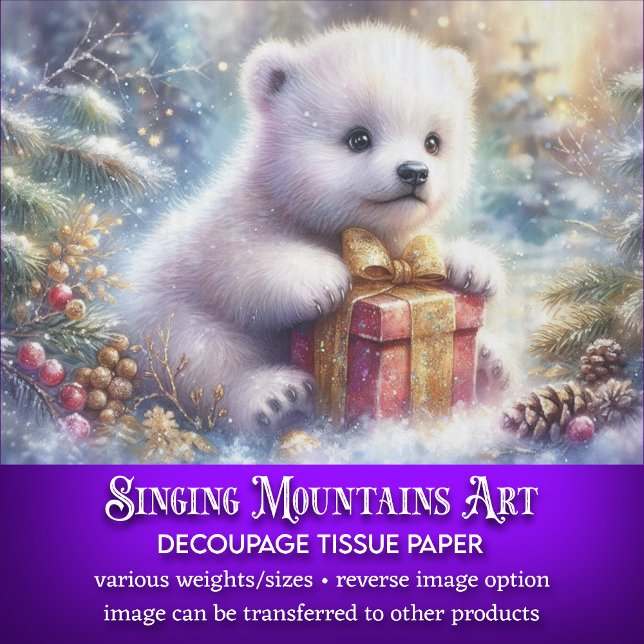 Papier Mousseline Cube Ours Polaire Whimsical Avec Découpage Actuel (Créateur téléchargé)