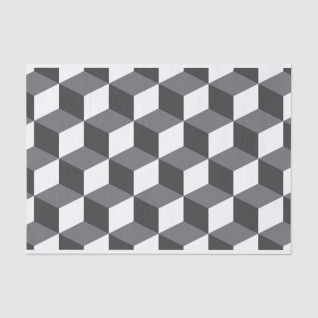 Papier Mousseline Cubes architecturaux modernes, simples et urbains  (Recto)