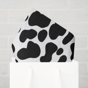 Papier Mousseline Cuir de vache noir et blanc à motif