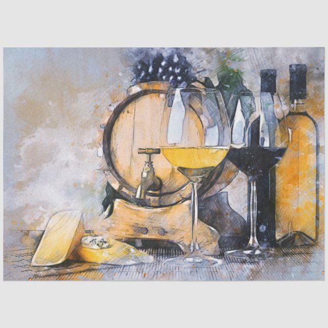 Papier Mousseline Cuisine au fromage à vin 20x30 Découpage (Recto)