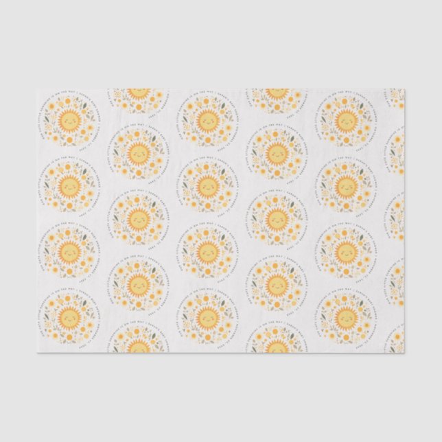 Papier Mousseline Cuisine Notre Petit Baby shower Soleil Boho (Recto)