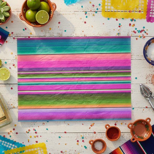 Papier Mousseline Cuisine traditionnelle Fiesta mexicaine Serape ros (Créateur téléchargé)