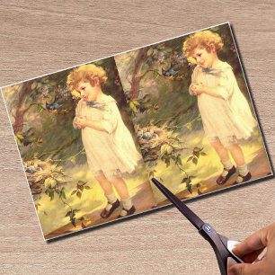 Papier Mousseline Cuisine victorienne avec oiseaux