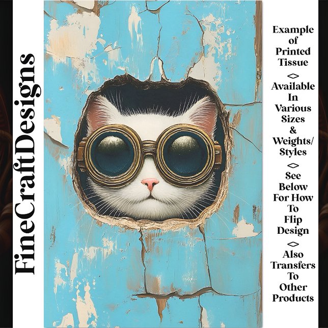 Papier Mousseline Cuite Blanc Chat Kitten Cachet Peeking AQ5 Découpa (Créateur téléchargé)