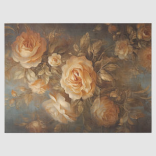 Papier Mousseline Cuivre vintage rose français faux or jaune poussié
