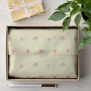 Papier Mousseline Cupcakes et Polka Dot mignonne Motif Pastel