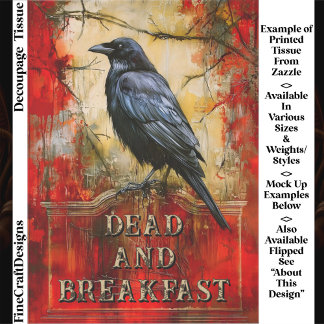Papier Mousseline Custom “Dead and Breakfast” Spooky Raven Art ET3L