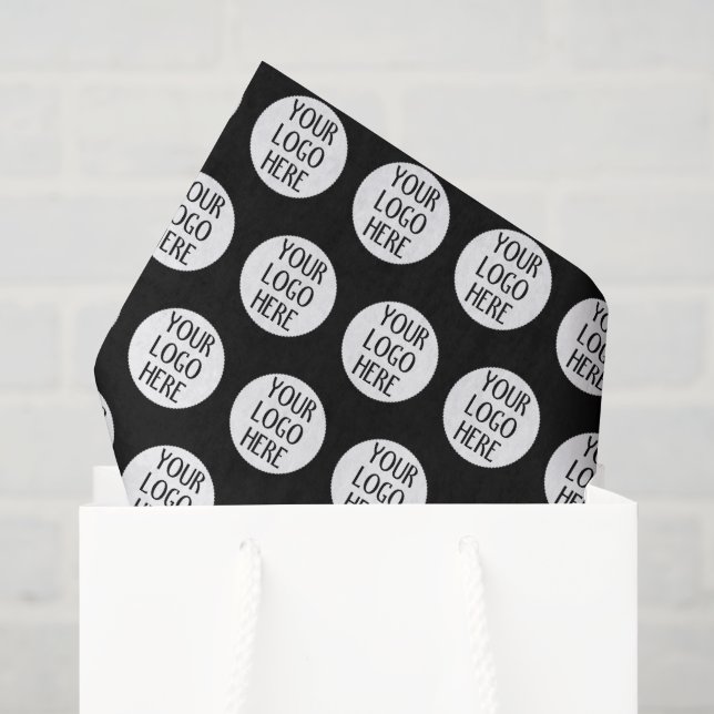 Papier Mousseline Customize Your Black White company logo pattern (Sac cadeau)