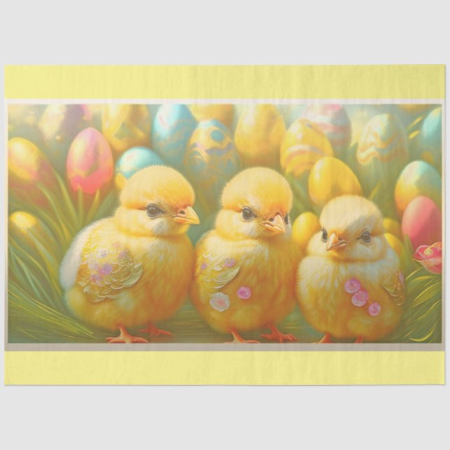Papier Mousseline Cute 3 Pâques Collection de poulet (Recto)