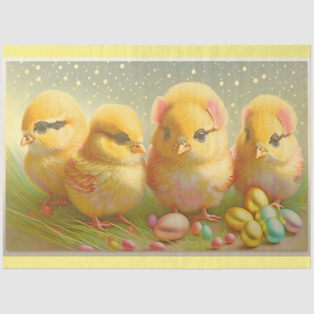 Papier Mousseline Cute 4 Pâques Collection de poulet (Recto)