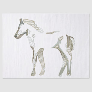 Papier Mousseline Cute Art Moderne Foal Dessin Cheval Mini Nourritur