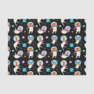 Papier Mousseline Cute Astronaut Animaux flottant dans l'espace