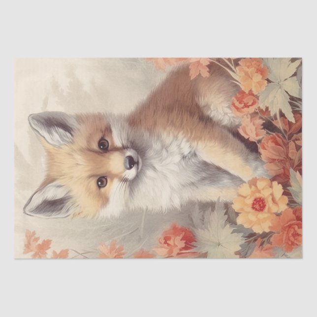 Papier Mousseline Cute Baby Fox (Recto)