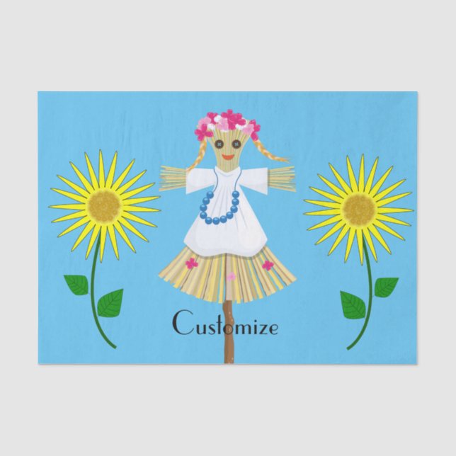 Papier Mousseline Cute Blonde Pigtails Scarecrow (Recto)