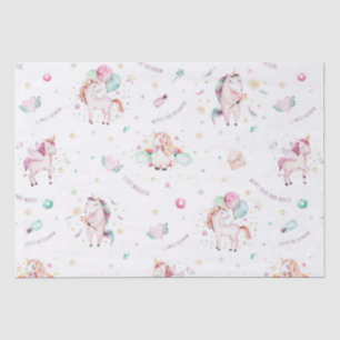 Papier Mousseline Cute Boho Unicorns Floral Balloons Baby shower