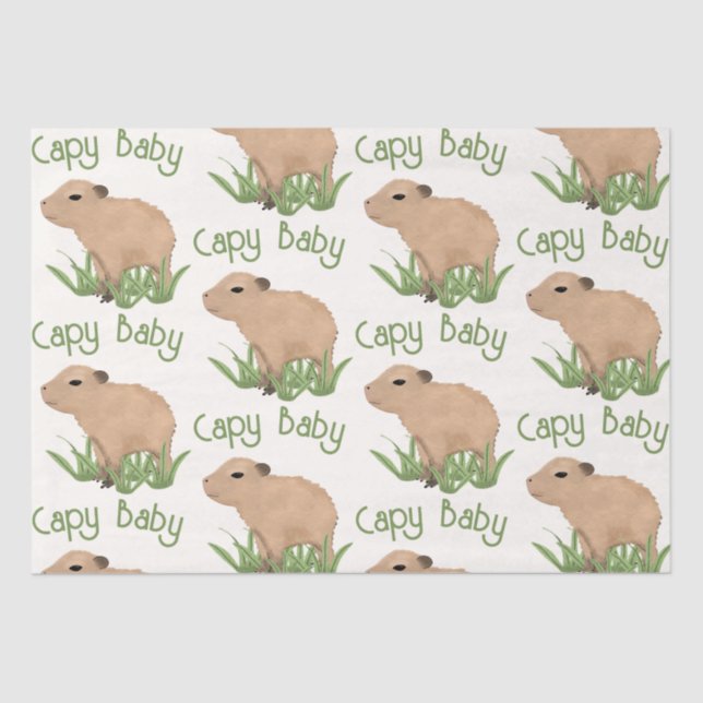 Papier Mousseline Cute Capybara Pun bébé petit garçon (Recto)