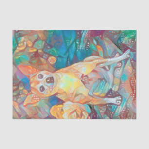 Papier Mousseline Cute Chihuahua Art Blue Brown Dog Portrait