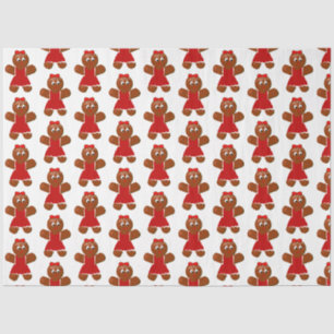 Papier Mousseline Cute Christmas Gingerbread Girl