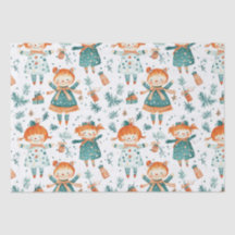 Cute Christmas little girl pattern