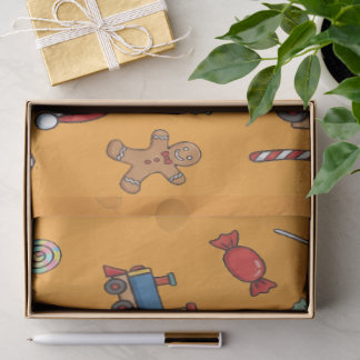 Papier Mousseline Cute Christmas Teddy Bear and Toy Train