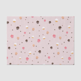Papier Mousseline Cute Cupcakes Boulangerie Motif rose