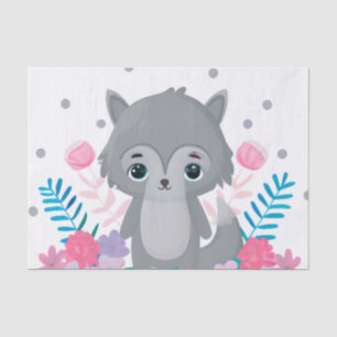 Papier Mousseline Cute Decoupage enfants amoureux de loups