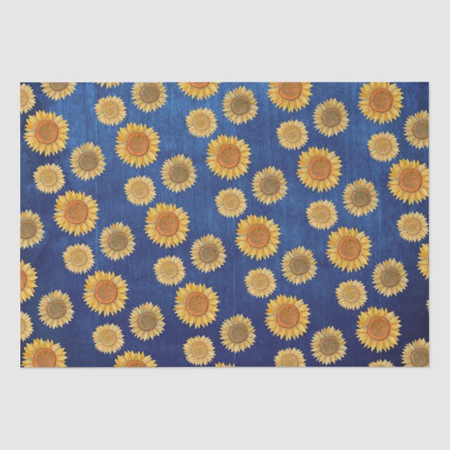 Papier Mousseline Cute Elegant Boho Navy Bleu Bois Rustique Tourneso (Recto)