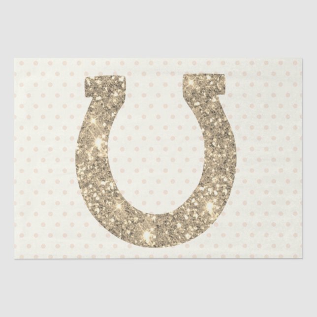 Papier Mousseline Cute Elegant Glam Gold Parties scintillant Horsesh (Recto)