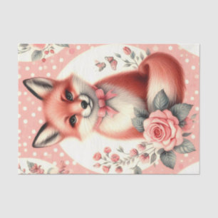 Papier Mousseline Cute Floral Baby Fox