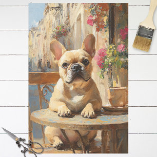 Papier Mousseline Cute Frenchie Paris Café Peinture Découpage