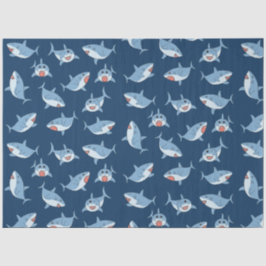 Papier Mousseline Cute Great White Sharks Motif Océan
