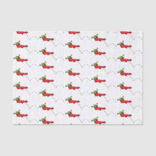 Papier Mousseline Cute grenouille dans une chaussette rouge saut de