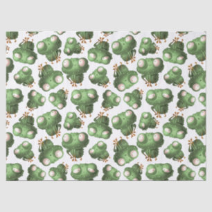 Papier Mousseline Cute grenouilles à dessin vert sur la page Découpa