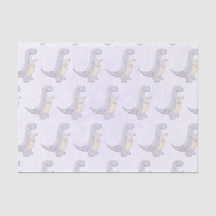 Papier Mousseline Cute Grey Tyrannosaurus Rex Dinosaur Toy Motif