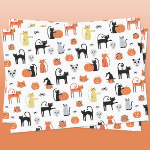 Papier Mousseline Cute Halloween Chat Éffrayant