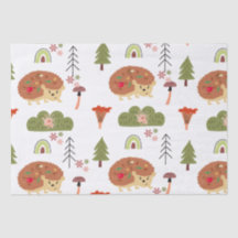 Cute Hedgehog Nature Floral Rainbow Motif