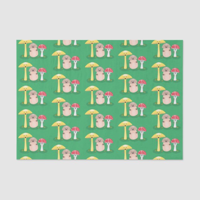 Papier Mousseline Cute kawaii champignon champignon toadstool (Recto)