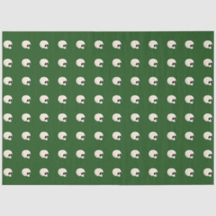 Papier Mousseline Cute Kawaii Halloween Crâne Pois vert foncé