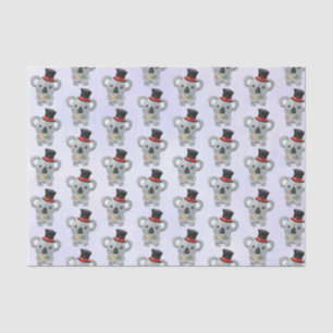 Papier Mousseline Cute Koala dans un chapeau noir