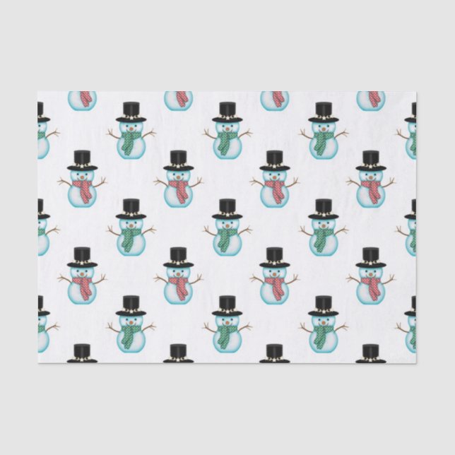 Papier Mousseline Cute Little Snowmen (Recto)