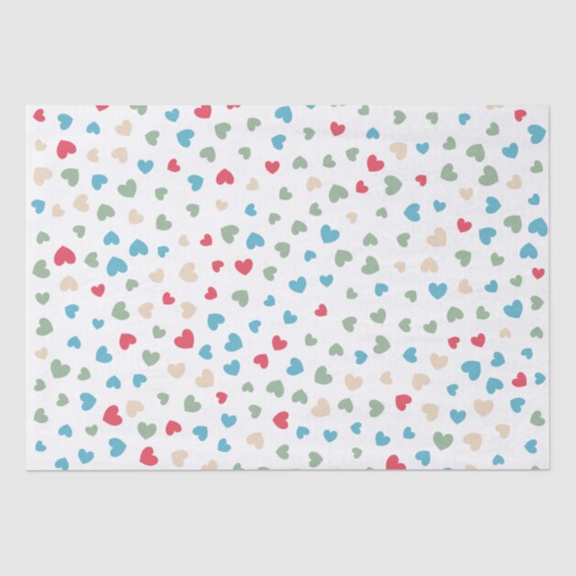 Papier Mousseline Cute Love Hearts Valentines Day (Recto)