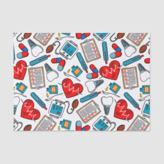Papier Mousseline Cute Médicale Nurse Doctor thème Motif mixte 